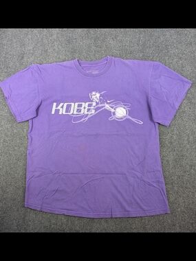 Nike Kobe Bryant Mamba Logo T-Shirt Purple Gold Men's Size XL Lakers Basketball
